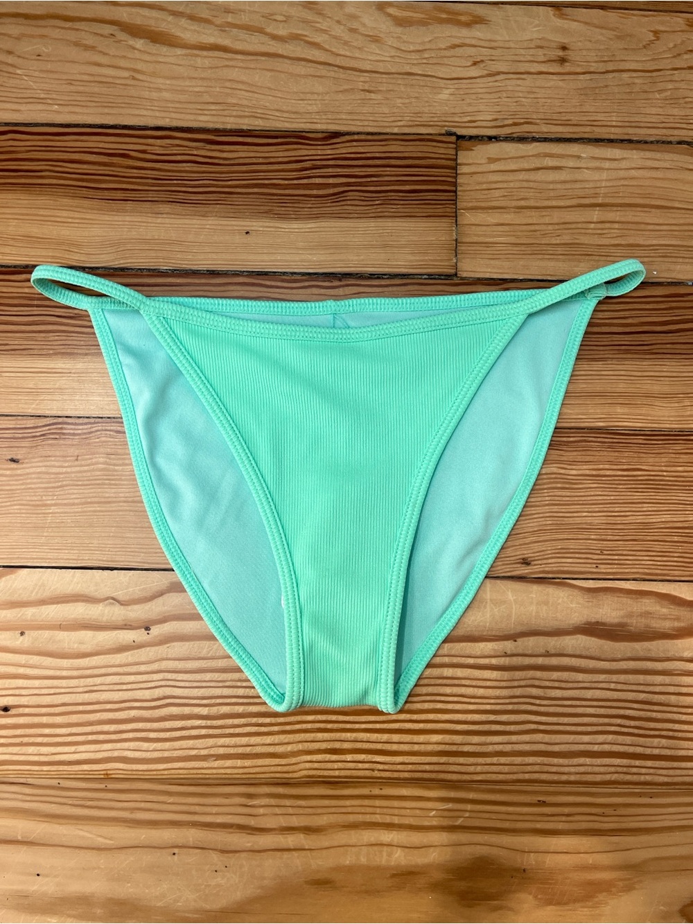 Mint Green Ribbed Bikini Bottom - Picture 3 of 4